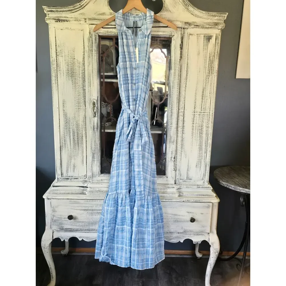 NWT Anthropologie Sleeveless Button-down Blue Shirt Dress - XS - Picture 5 of 5
